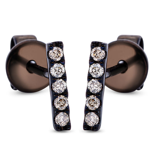 Ear studs 14 kt. WG, black rhodium plated