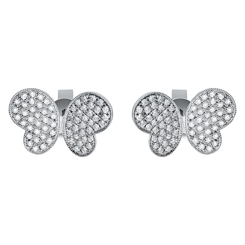 18kt WG butterfly stud earrings