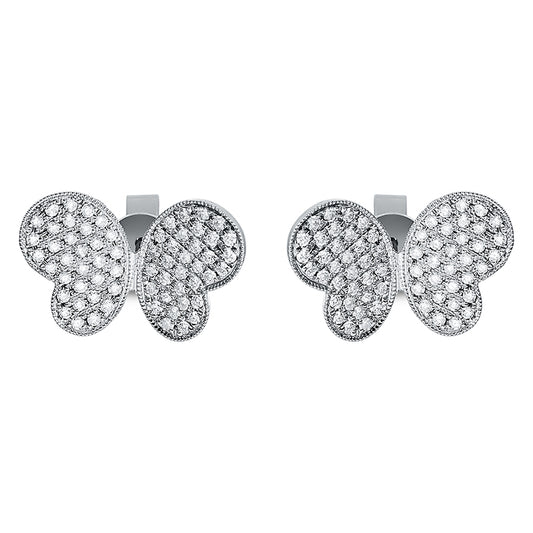 18kt WG butterfly stud earrings