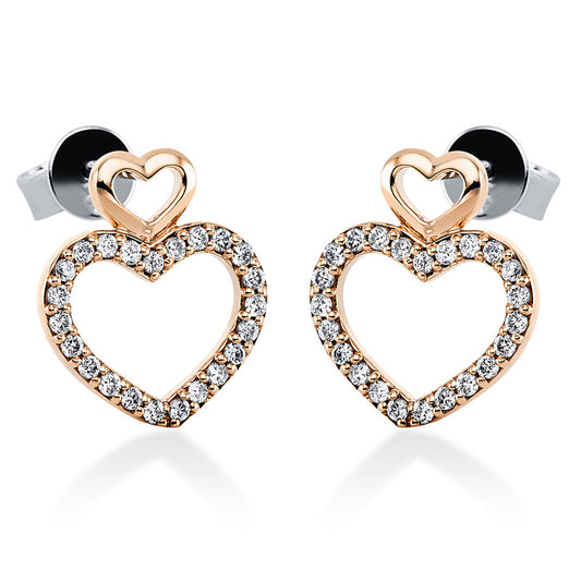 Ear studs 14 kt RG heart