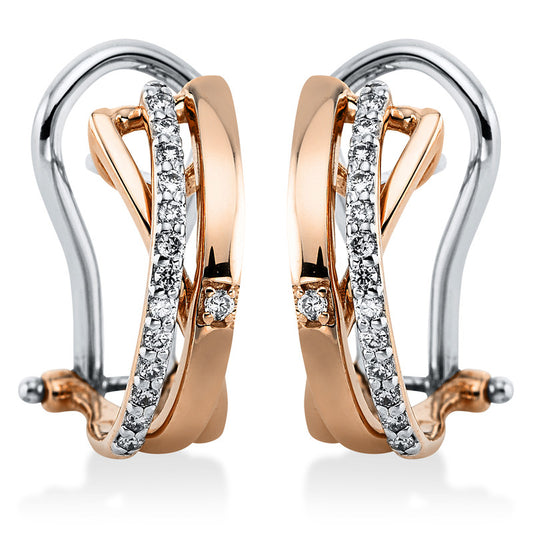 Hoop earrings 14 kt RG+WG