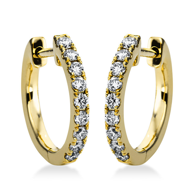 Hoop earrings 18 kt gold