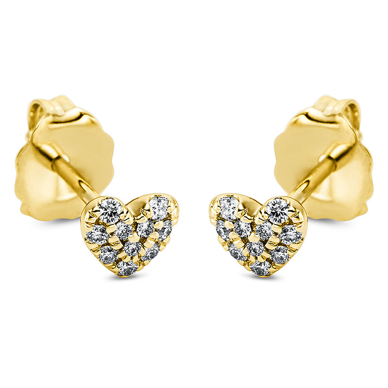 Ear studs 18 kt GG heart