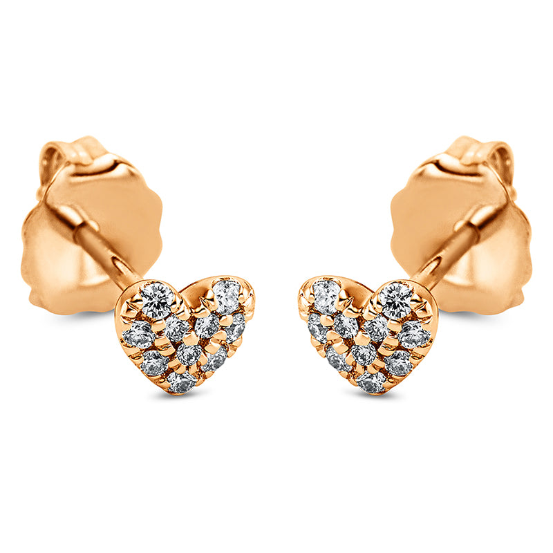 Ear studs 18 kt RG heart