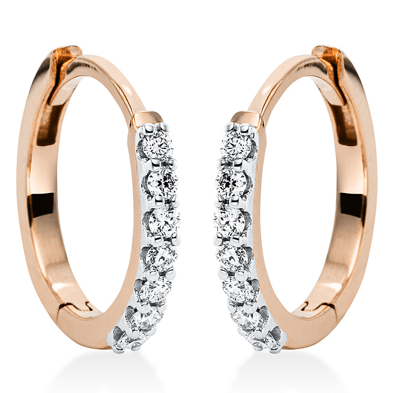 Hoop earrings 18 kt RG+WG