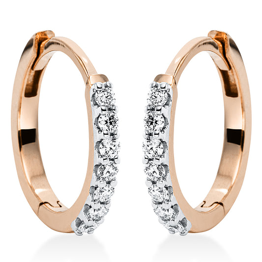 Hoop earrings 18 kt RG+WG