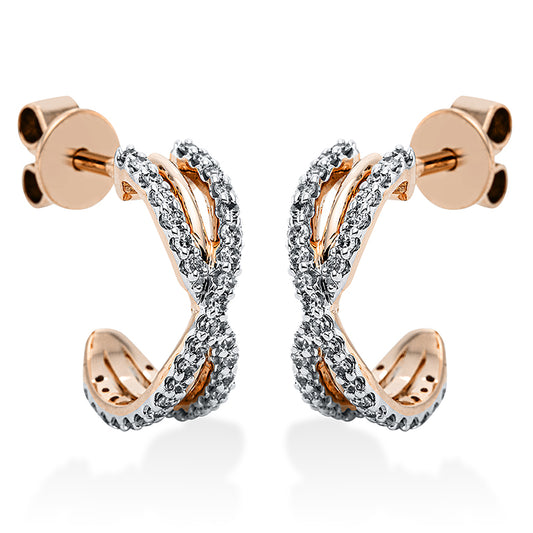 Hoop earrings 18 kt RG+WG