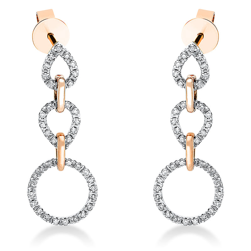 Earrings 18 kt RG+WG