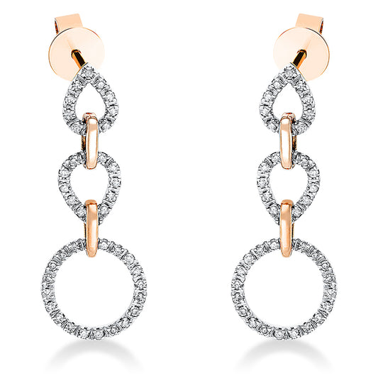 Earrings 18 kt RG+WG