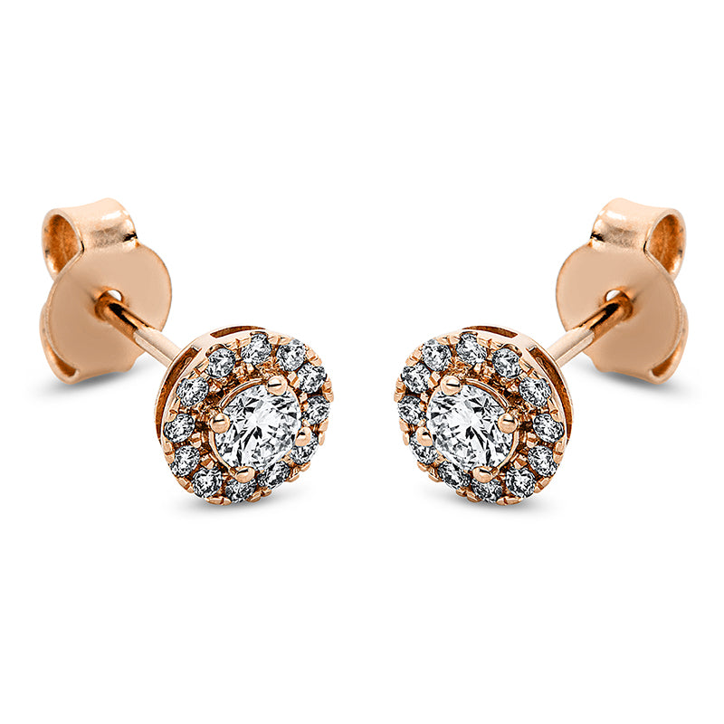 Ear studs 4 prongs 18 kt