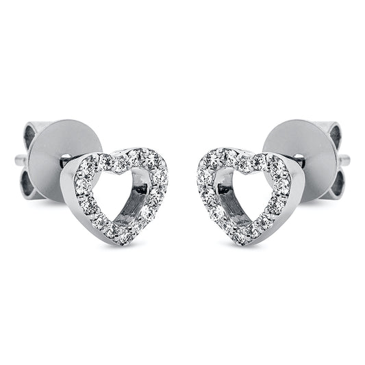 Ear studs 18 kt WG heart