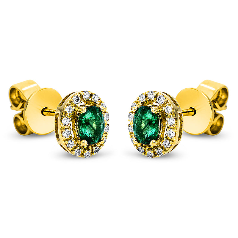 Ear studs 4 prongs 18 kt gold