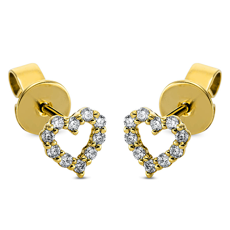 Ear studs 18 kt GG heart