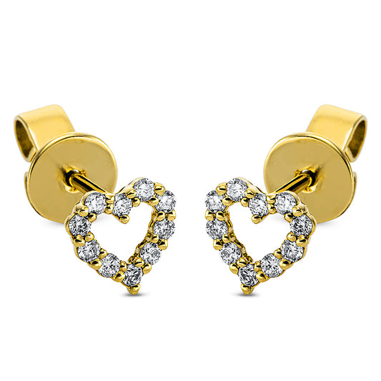 Ear studs 18 kt GG heart