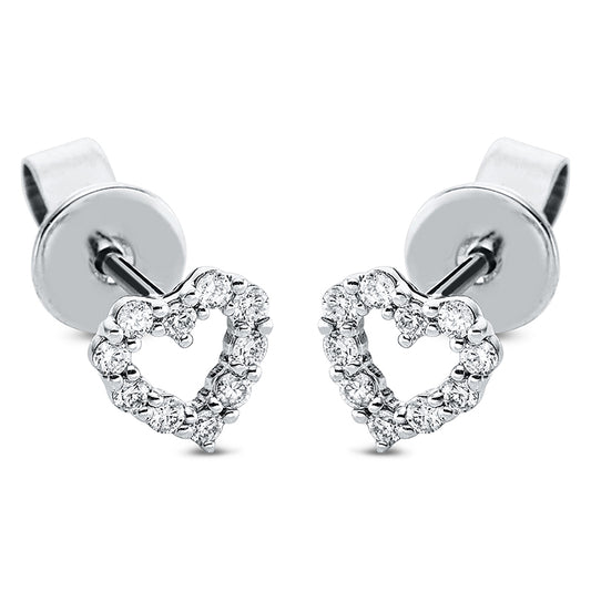 Ear studs 18 kt WG heart