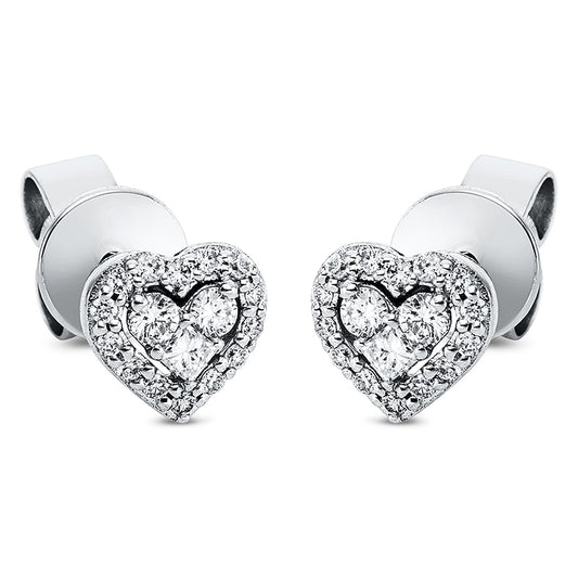 Ear studs 18 kt WG heart