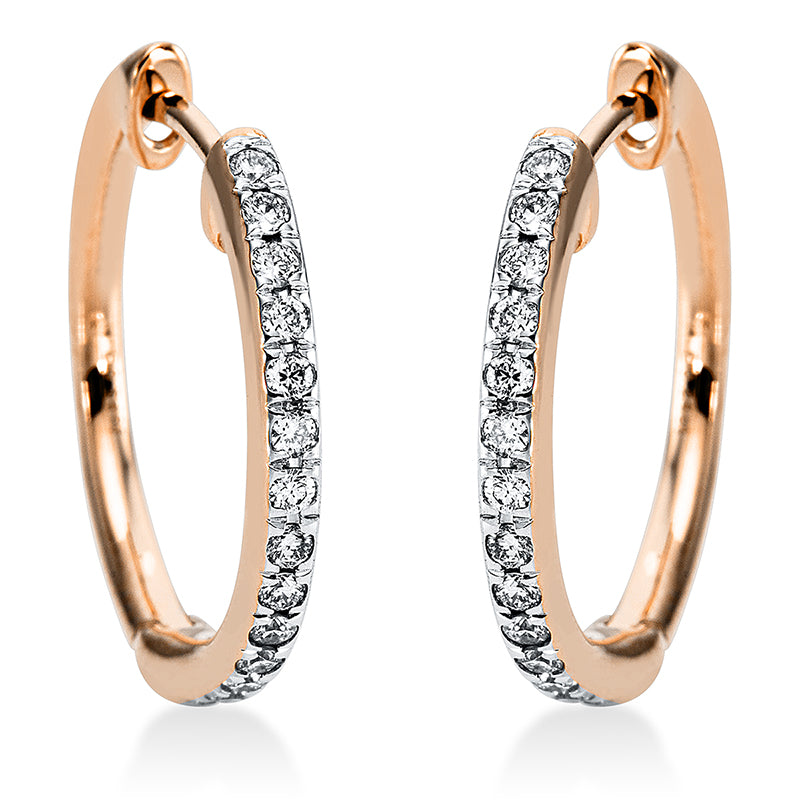 Hoop earrings 18 kt RG+WG