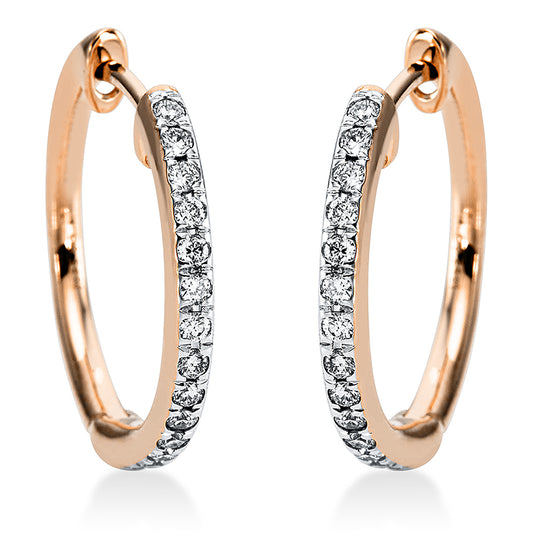 Hoop earrings 18 kt RG+WG