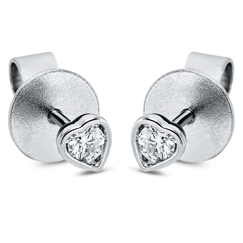 Ear studs 18 kt WG heart