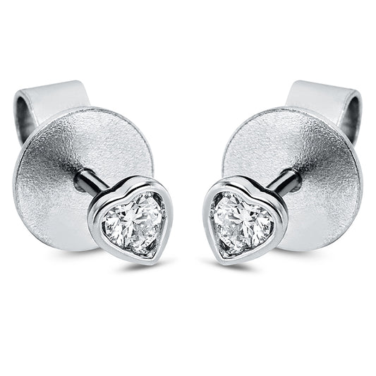 Ear studs 18 kt WG heart