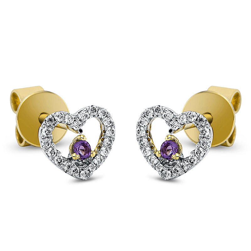 Ear studs 18 kt GG heart