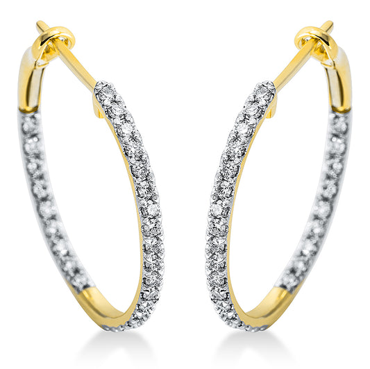 Hoop earrings 18 kt gold