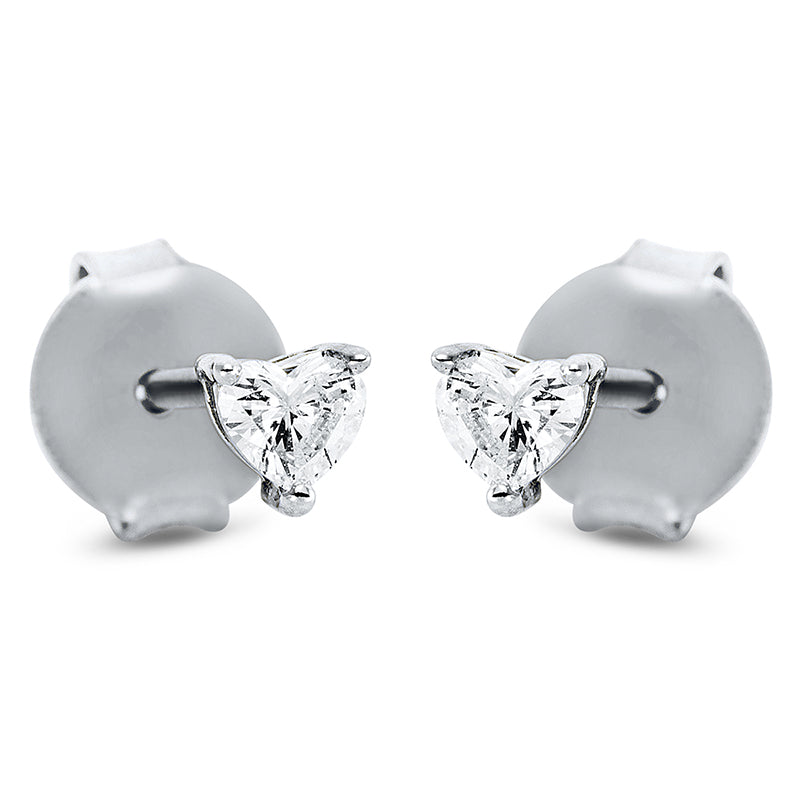 Ear studs 3 prongs 18 kt WG heart