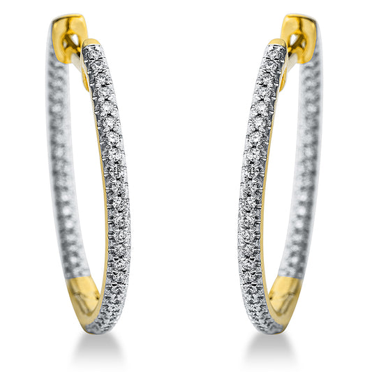 Hoop earrings 18 kt gold