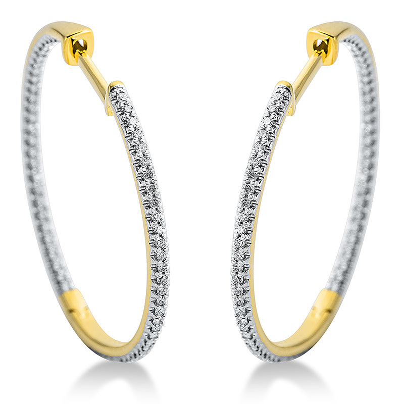 Hoop earrings 18 kt gold