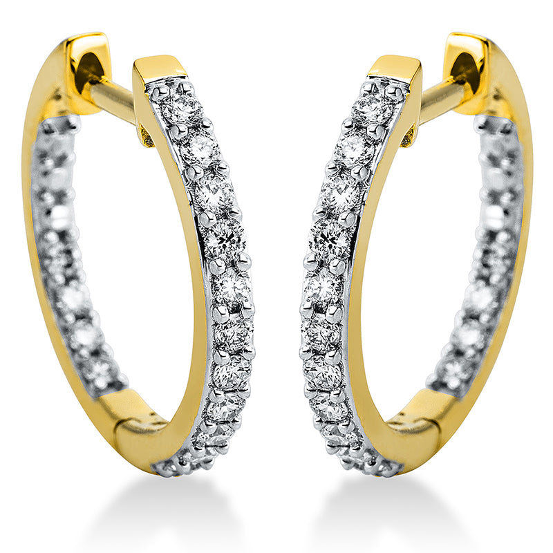 Hoop earrings 18 kt gold