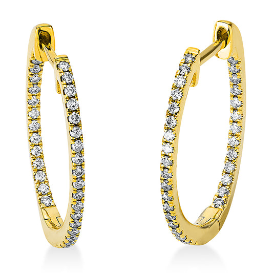 Hoop earrings 18 kt gold