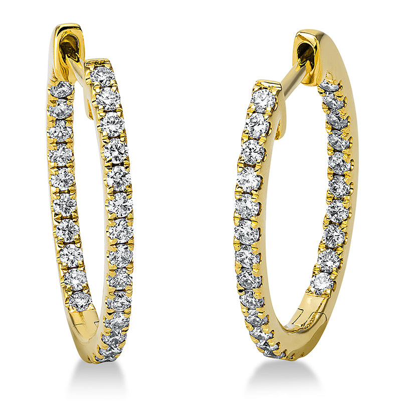 Hoop earrings 18 kt gold