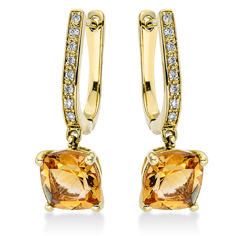 Earrings 4 prongs 18 kt gold