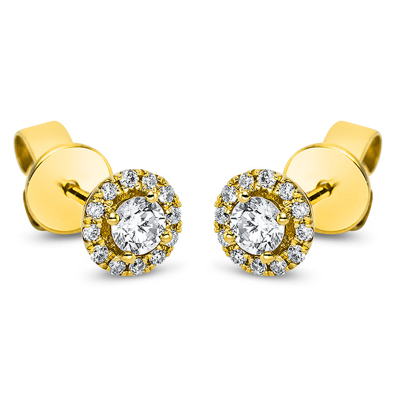 Ear studs 4 prongs 18 kt gold