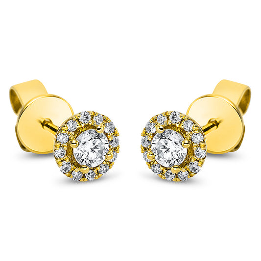 Ear studs 4 prongs 18 kt gold