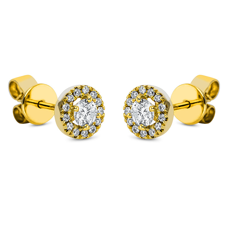 Ear studs 4 prongs 18 kt gold