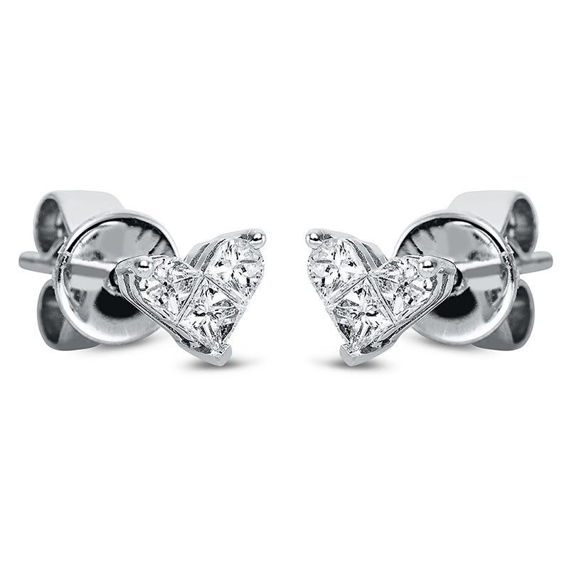 Ear studs 18 kt WG heart