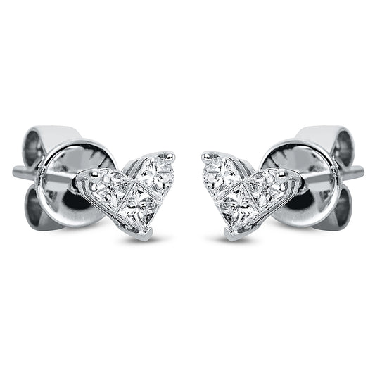 Ear studs 18 kt WG heart