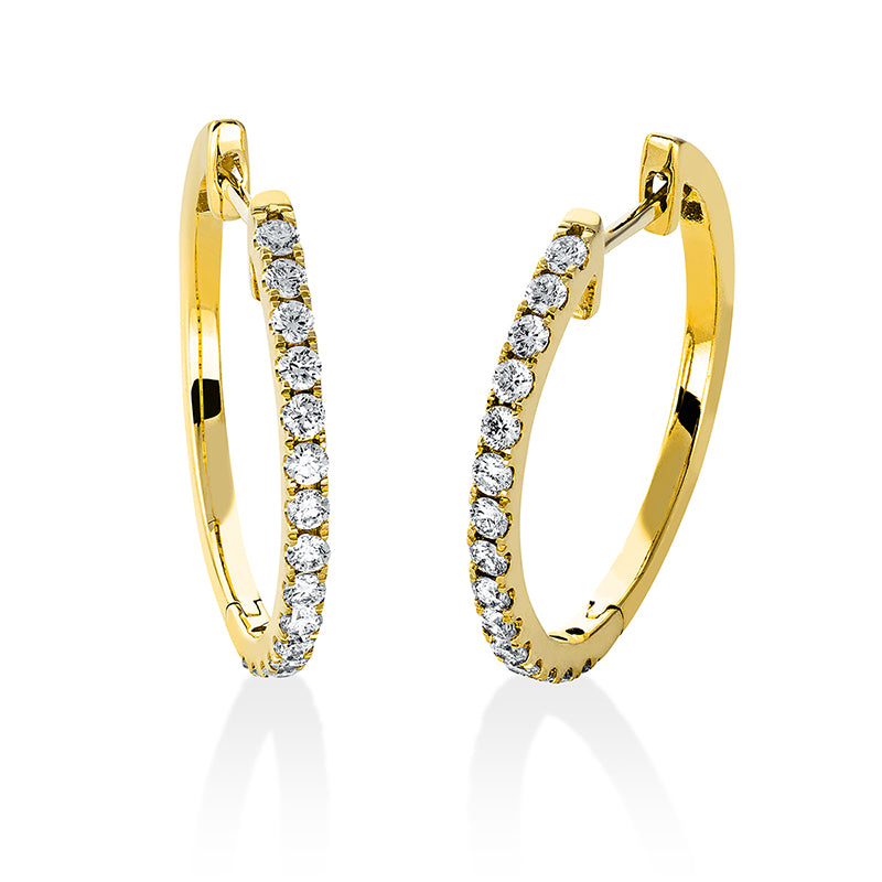 Hoop earrings 18 kt gold