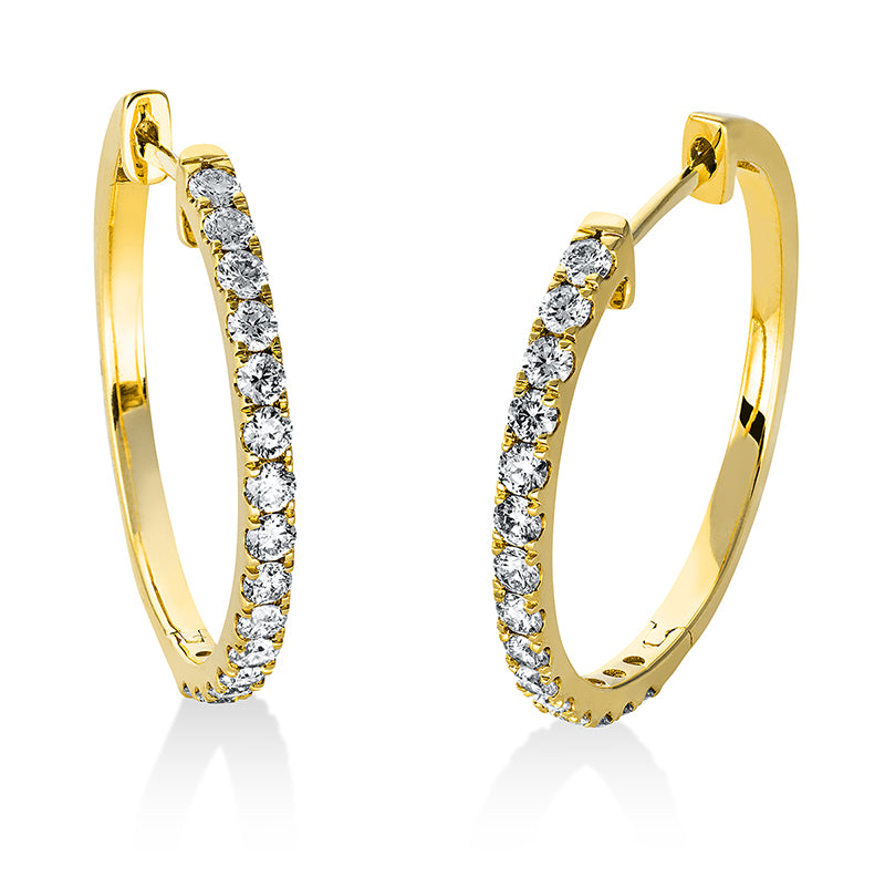 Hoop earrings 18 kt gold