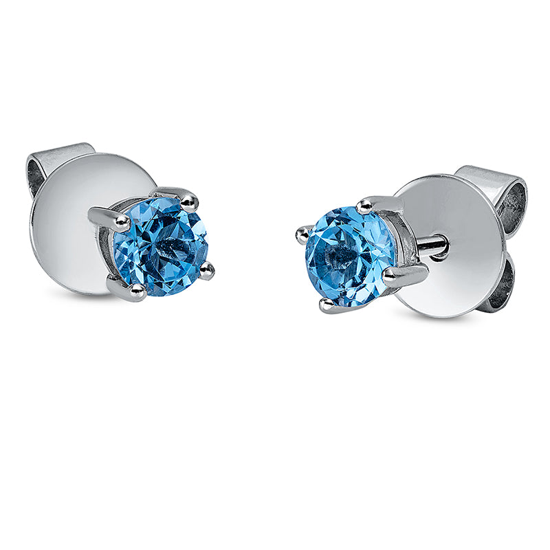 Ear studs 4 prongs 18 kt white gold