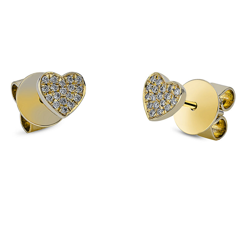 Ear studs 18 kt GG heart