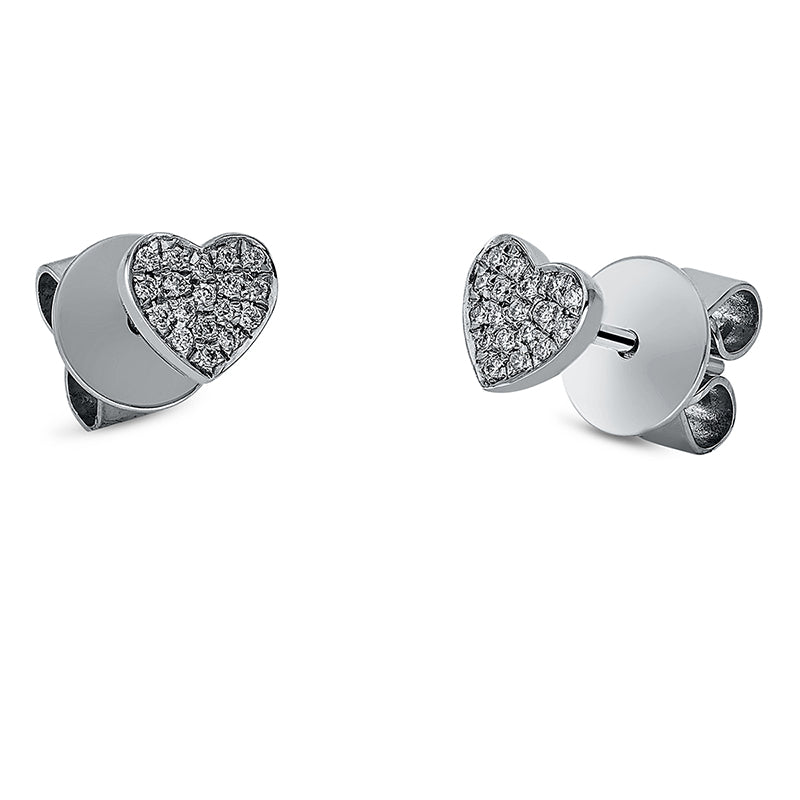 Ear studs 18 kt WG heart