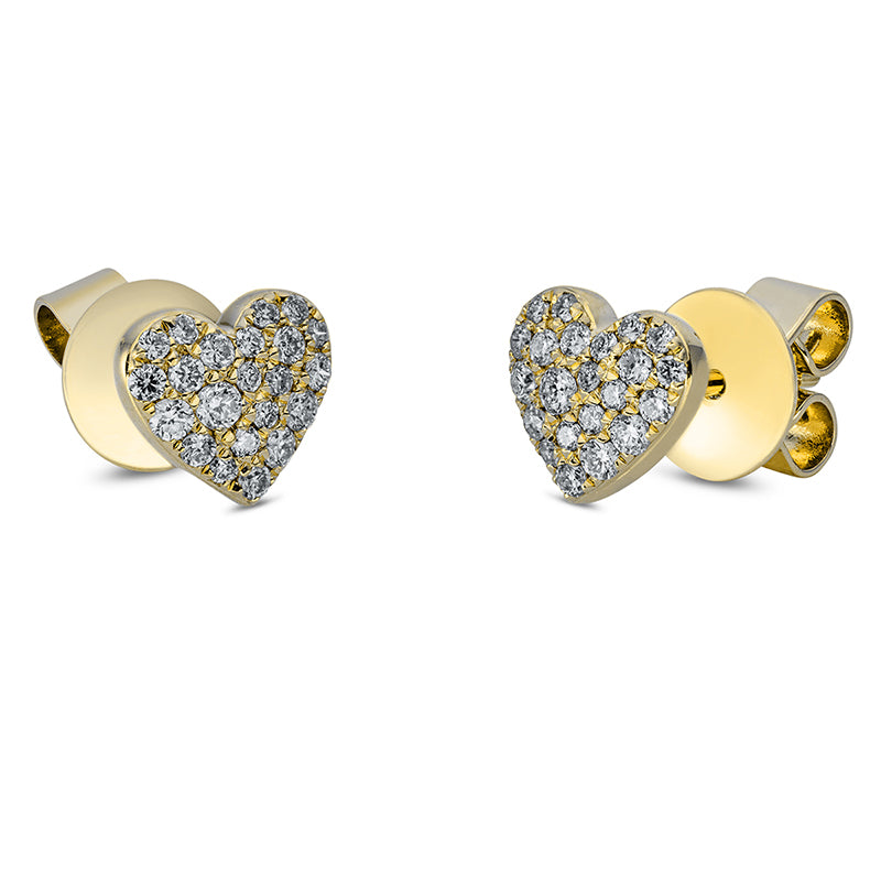 Ear studs 18 kt GG heart