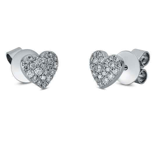 Ear studs 18 kt WG heart