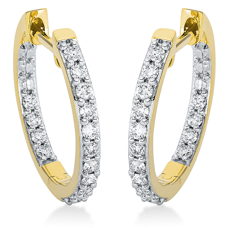 Hoop earrings 18 kt gold