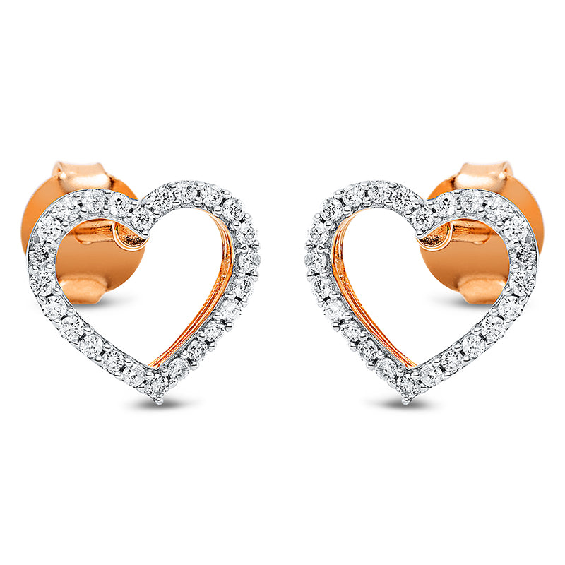 Earrings 18 kt RG heart