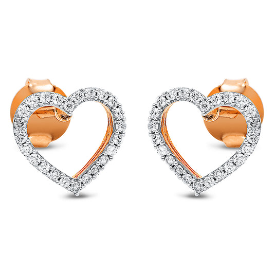 Earrings 18 kt RG heart