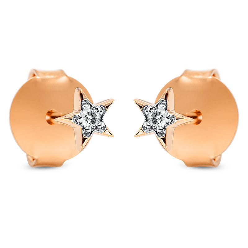 18 kt rose gold star earrings