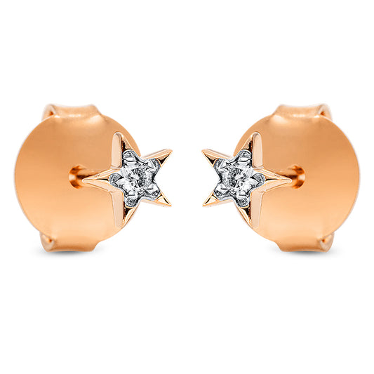 18 kt rose gold star earrings